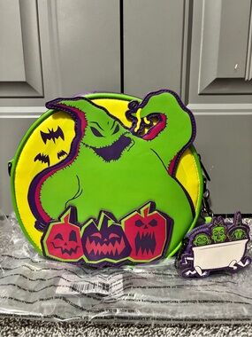 Loungefly Oogie Boogie Round Backpack in Neon Green, Yellow & Purple 2025
